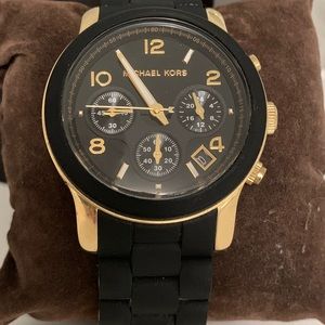 Black and gold watch, like new, worn couple times